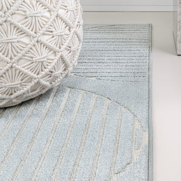 Nordby Geometric Arch Scandi Striped Area Rug